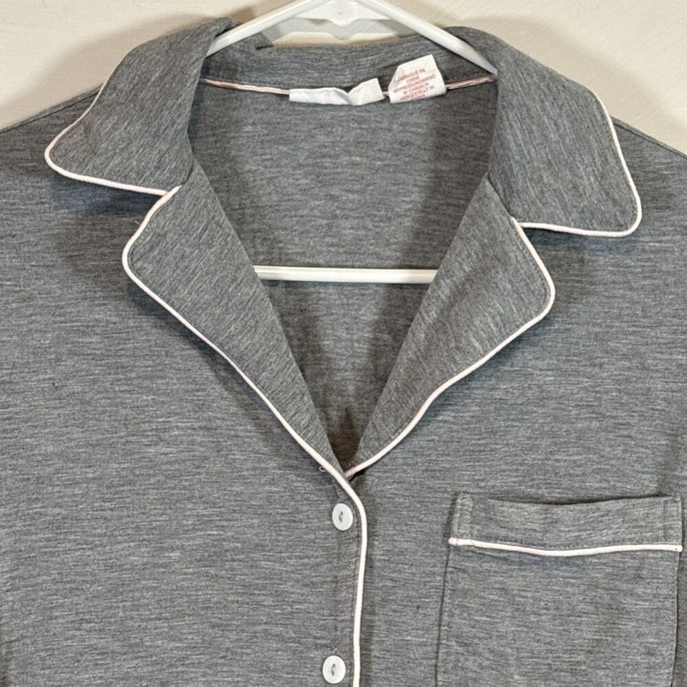 Shabby Chic Pajama Set‎ Small Gray Long Sleeve Button Down Modal Loungewear - Picture 3 of 10